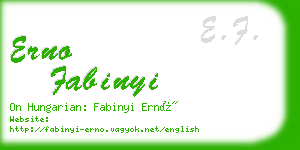 erno fabinyi business card